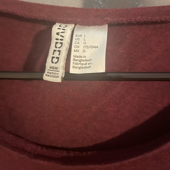 Burgundy women’s H&M Top Size L - Picture 2 of 2